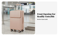Scratch-Resistant Shell Front-Accessibleing Hardside Luggage Adjustable Telescopic Handle Hardside Carry-on 360° Wheels Trolley Case Lightweight Construction for Travelers, Vacationers, Young Adults, Vacations, Weekend Trips Getaways, Airport