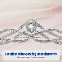 Zircon Inlaid Headband, Stylish Alloy Bridal Tiara, Elegant Women's Wedding Hairpiece, Korean Style