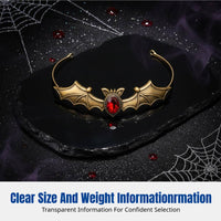 Halloween Bat Medieval Crystal Alloy Headpiece, Gothic Costume Accessory