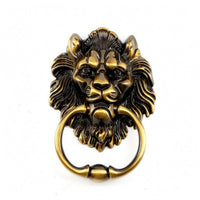 Lion Head Pull Loop Sculpted Lion Head Pull Handle Decorative