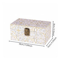Vintage Design Storage Chest Dustproof Patterned Trinket Box for Desktop, Women
