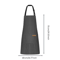 Striped Bib Apron Breathable Adjustable Cooking Apron for Restaurant, Grilling