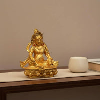 Alloy Buddha Statue Collectible Small Tibetan Buddha Statue Gilt Lotus-Born Figurine Intricate Designs for Buddhists, Home Altar