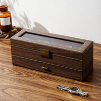 Watch Display Case with Glass Lid Vintage Watch Box with Drawer Clear