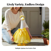 Seasonal Decor Goose Statue Dress Set Festive Design Goose Statue Clothes Set Easy To Install for Garden, Front Door, Patio