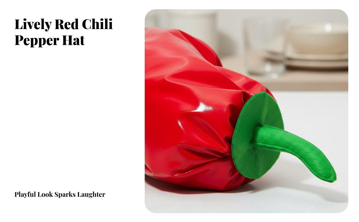 Novelty Chili Pepper Hat Easy to Wear Red Chili Pepper Hat 3D Bionic Design Vegetable Costume Headwear Comfortable Fit for Adults, Stage Performances, Parties, Cosplay, Halloween