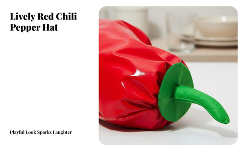 Novelty Chili Pepper Hat Easy to Wear Red Chili Pepper Hat 3D Bionic Design Vegetable Costume Headwear Comfortable Fit for Adults, Stage Performances, Parties, Cosplay, Halloween