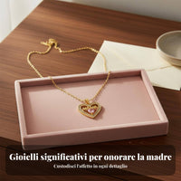 Heart Locket Necklace Mother's Day Gift Mom Heart Necklace for Wife, Girlfriend