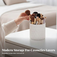 Lidded Rotating Brush Cylinder 360-Degree Rotation for Vanity, Dressing Table