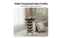 Expandable Top Tray 5-Drawer Salon Trolley 360-Degree Swivel Wheels Rolling Organizer Easy Mobility Professional Equipment Sturdy Construction for Hair Stylists, Beauticians Artists, Beauty Parlor, Spa, Barbershop