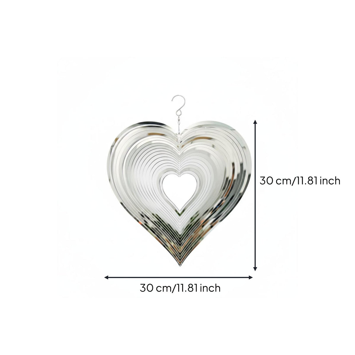 Heart Wind 3D Rotating Heart Wind Chime Easy to Hang for Garden, Balcony
