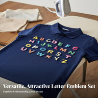 Decorative Embroidered Letter Applique Versatile Embroidered A-Z Letters for Crafters, Students, School Uniforms, Backpacks, Hats