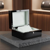 Wooden Watch Gift Box Vintage Design Lacquered Wood Watch Box Accessory Organizer Push-Button Clasp for Men