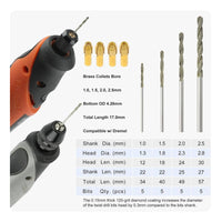 24 Pieces Crystal Set Includes 4 Brass Collets Rotary Tool Accessory