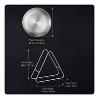 4 Pieces Round Snack Plate Shatterproof Stainless Steel Plate Rust Resistant