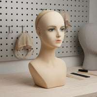 Hairpiece Mannequin Head Realistic Face Shape Female Mannequin Bust Skin-Tone