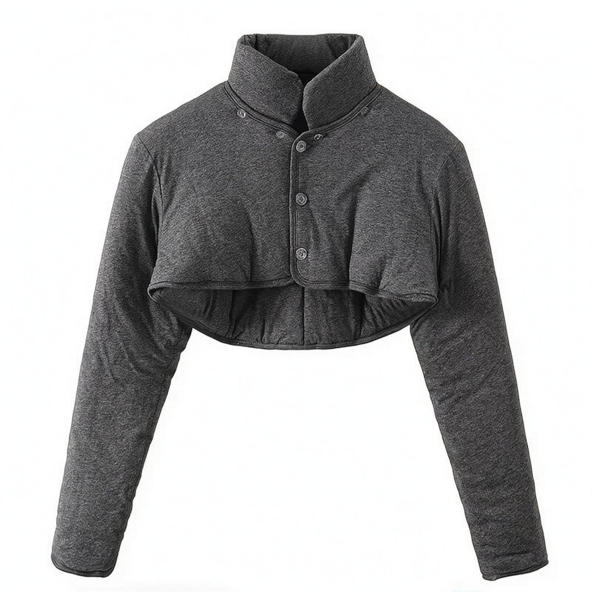 Shoulder Warmer Dark Gray Cropped Upper Garment Stand Cold Weather Clothing