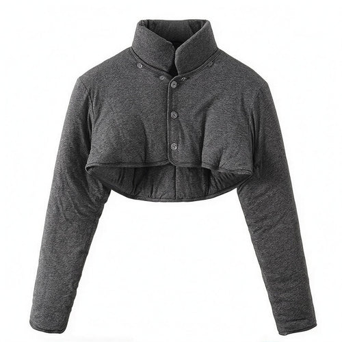 Shoulder Warmer Dark Gray Cropped Upper Garment Stand Cold Weather Clothing