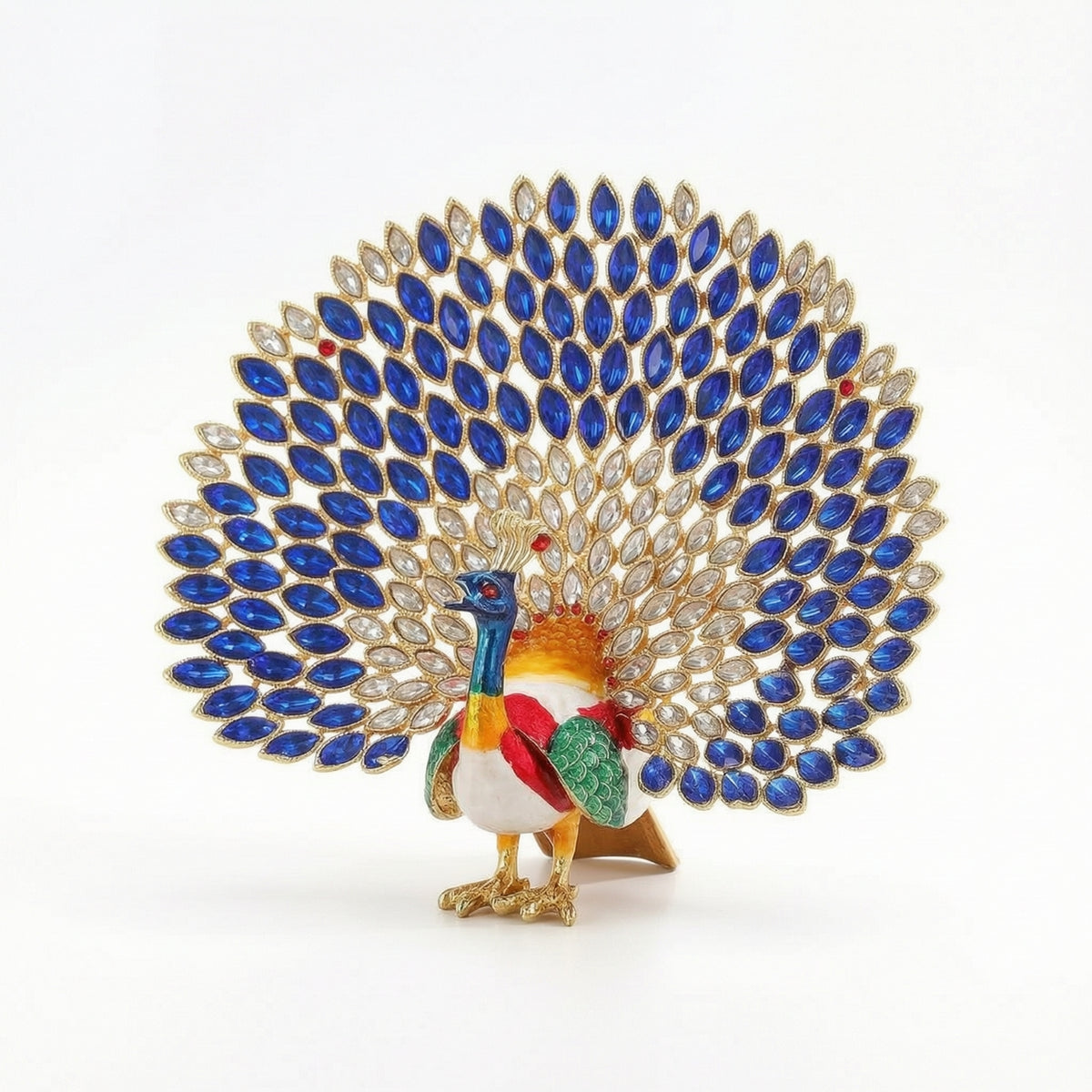 Peacock Trinket Box Desktop Jewelry Box with Hinge Ornamental for Dresser, Women