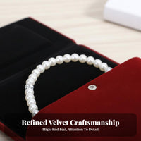 Heart-Shaped Insert Pearl Necklace Gift Box Elegant Design Pearl Necklace Case Travel Friendly for Wife, Mother's Day, Anniversary, Birthday