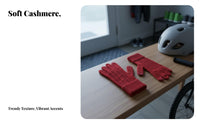 Cashmere Five-Finger Gloves Soft Texture All-Gender Warm Gloves Winter Accessory Ribbed Knit Extended Wrist Coverage