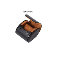 Portable Watch Storage Box Scuff Protection Leather Watch Travel Case Individual Compartments Snap Closure for Display