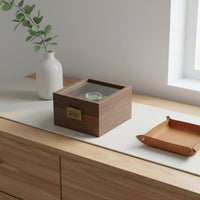 Vintage Watch Display Box Sturdy Wood Construction Wooden Watch Box Cushioned Wristwatch Holder Dustproof Particle-Resistant
