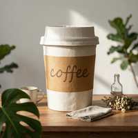 Coffee Cup Costume Brown and White Cup-Shaped Costume Easy to Wear for Adults