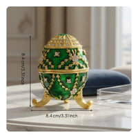 Enameled Egg Jewelry Box Collectible Jeweled Egg Trinket Box for Display Cabinet