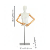 Female Mannequin with Wooden Arms Realistic Dress Form Posable for Tailors