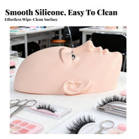 Liftable Eyelids 3-Layer Lash Training Head Realistic Skin Feel 3 Layer Lash Training Head Reusable for Beginners, Students, Beauty Salon