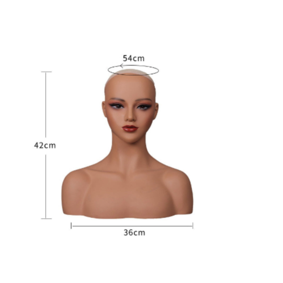PVC Mannequin Bust Smooth Surface Display Head Bust Stable Base for Photo Photography