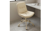 Waterproof Cushioned Vanity Stool with Back Easy to Clean Upholstered Rolling Computer Chair Comfortable Cushion Home Furniture Nordic Design for Women, Students