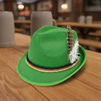Traditional Design German Beer Festival Hat Single Size Fits Most German Feather Hat Decorative Rope Band for Men, Women, Beer Festivals