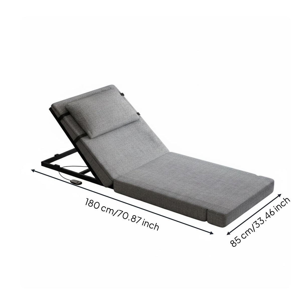 Electric Lifting Backrest Easy to Use Electric Lifting Mattress Remote Control Adjustable Bed Backrest for Elderly, Bedside