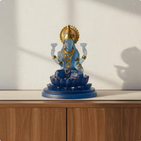 Resin Deity Figurine Seated Pose Multi-Armed Deity Statue Artistic Details