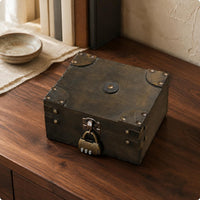 Wooden Jewelry Box Plain Interior Vintage Wooden Box Rustic