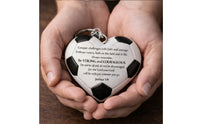 Soccer Heart Keychain Lightweight Soccer Ball Heart Pendant Presentable Dimensional Ball Keychain for Backpack