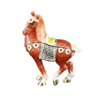 Jeweled Accents Horse Jewelry Box Enameled Horse Trinket Box