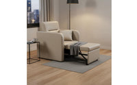 PU Leather Upholstery Hospital Escort Chair Foldable Design Folding Armchair Bed Long-Lasting Steel Frame Single Convertible Sofa Bed Space-Saving for Guests, Office