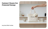 Small closureed Canvas Handbag Lightweight Lunch Pouch Minimalist Print for Women