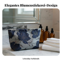 Floral Makeup Bag Large Capacity Embroidered Floral Makeup Bag Portable