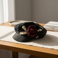 Octagonal Beret Lightweight Floral Beret Elegant for Daily Wear