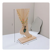 Chain Display Stand Wooden Accessory Storage Detachable Base for Vanity