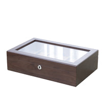 Wooden Watch Box Woodgrain Finish Storage Dark Brown