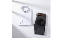 Stand Collar Shirt Solid Color Long Sleeve Sleek Fit Shirt Business Casual