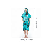 Poncho Towel Robe Absorbent Bath Textile Printed for Adults