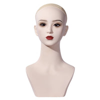 Realistic Mannequin Head with Shoulders Polished Surface Display Bust Head