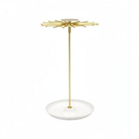 Necklace Carousel Display Large Capacity Jewelry Stand with Tray for Dresser