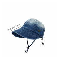 Denim Wide-Brim Hat Lightweight Headwear Breathable Material for Summer, Outdoor